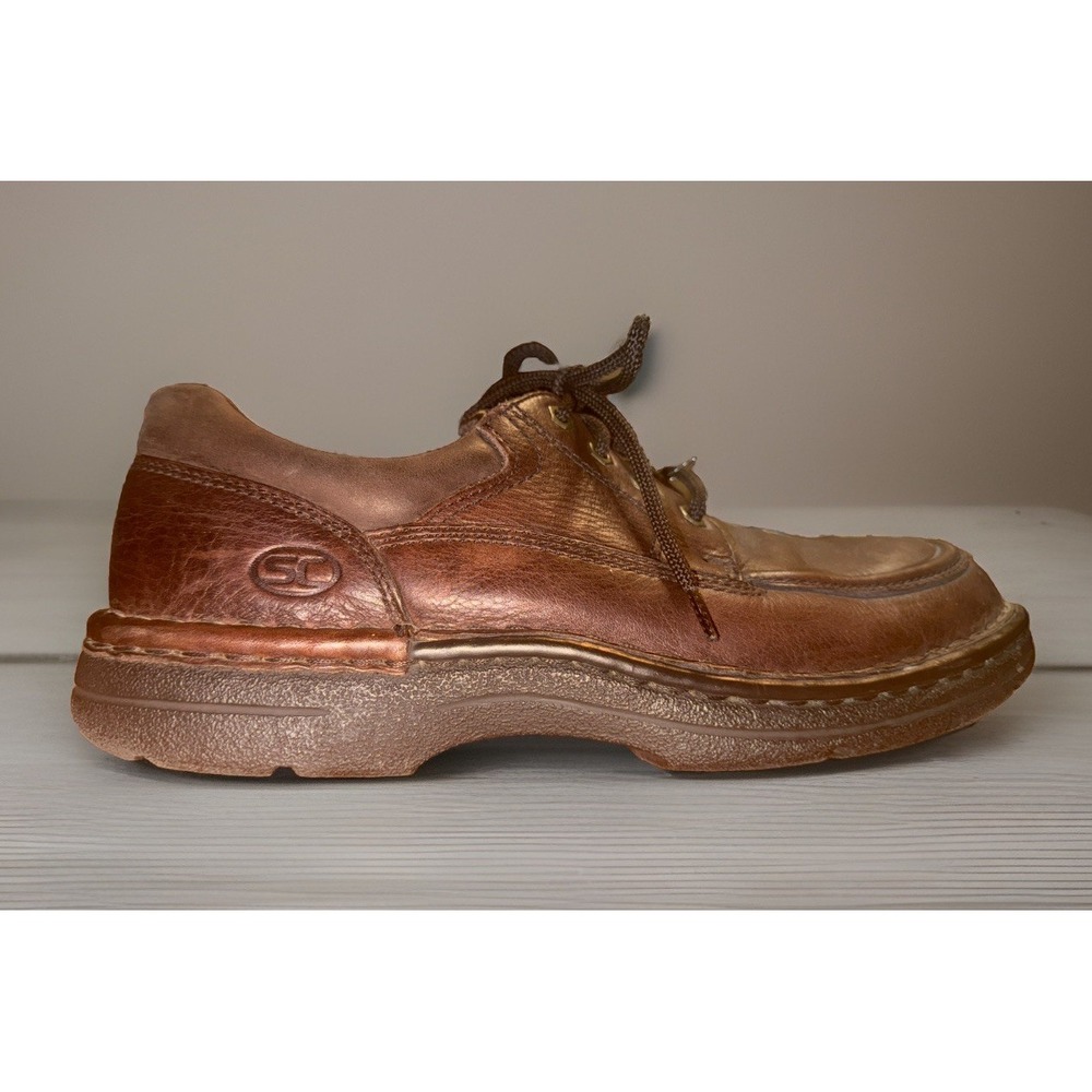 Streetcars Mens Shoes Sz 12 Brown Leather Lace Up Sneakers Work Oxfords - Picture 4 of 10